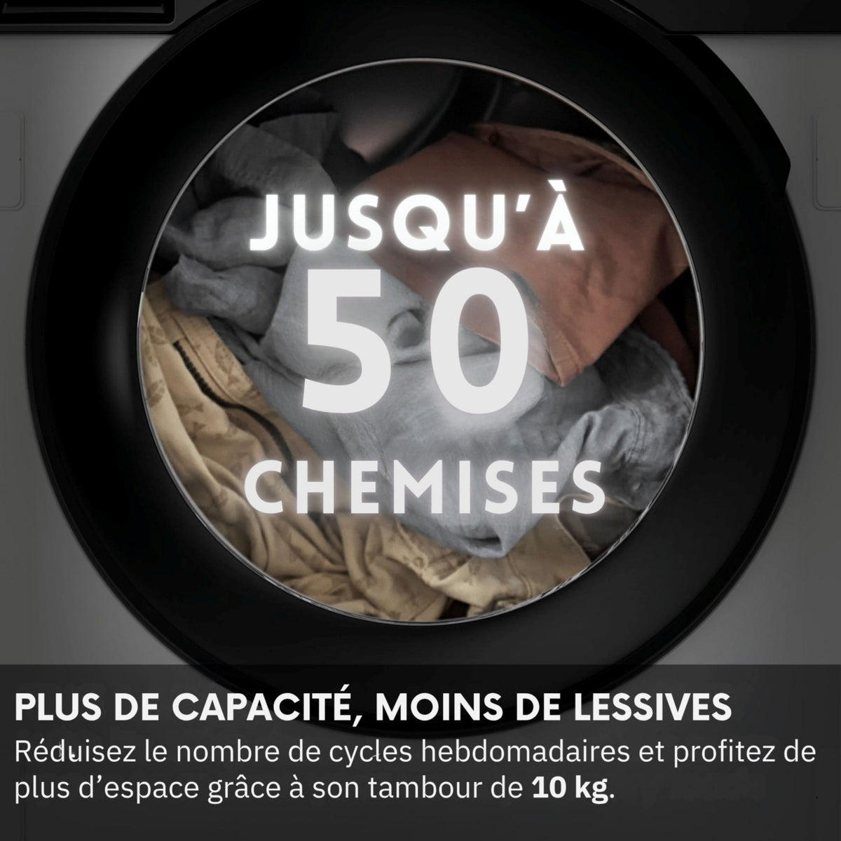 Lave linge hublot encastrable HAIER HWB100-B14858U-S - 10 kg - 1400 tr/min - Classe A - Moteur induction - Connecté