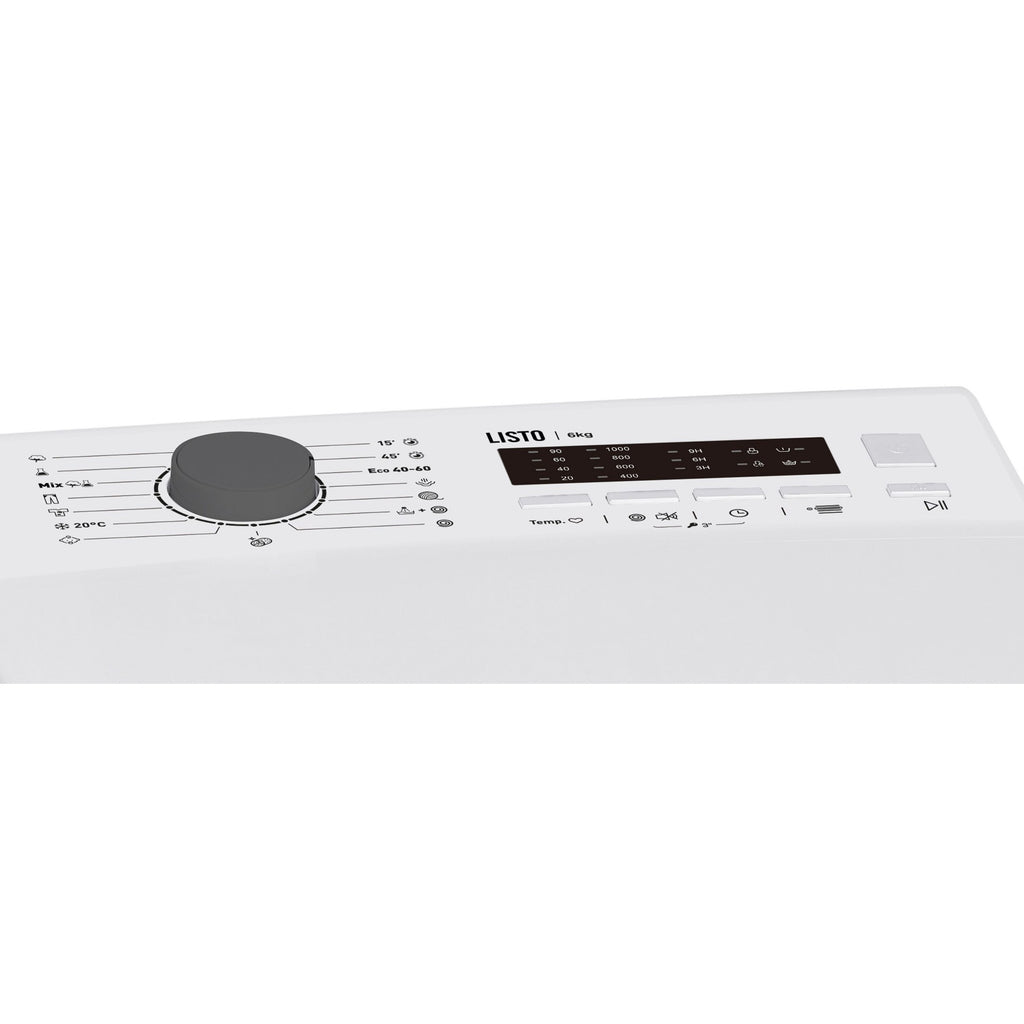 Lave linge top LISTO LT612L1b - 6 kg - 1200 tr/min - Classe C