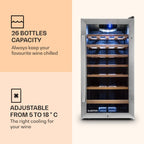 Cave à vin de service KLARSTEIN Vinamour 26 Uno 26 bouteilles 88L inox