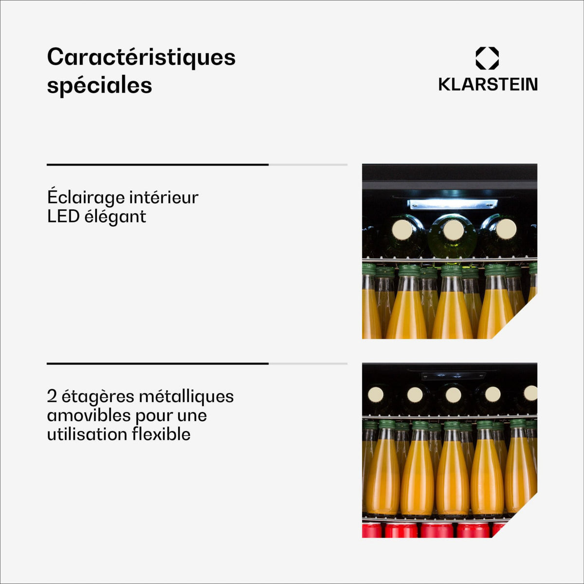 Mini réfrigérateur KLARSTEIN Coachella 50 47L WiFi LED 3-18°C noir