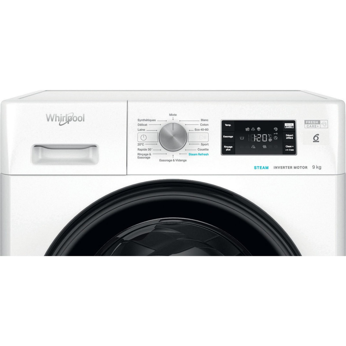 Lave linge hublot WHIRLPOOL FFBP9489BVFR - 9 kg - 1400 tr/min - Classe A - Moteur induction