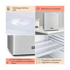 Mini réfrigérateur KLARSTEIN Happy Hour 30L 5-15°C 23 dB LED inox