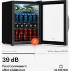 Mini réfrigérateur KLARSTEIN Beersafe porte vitrée 64x48cm LED Argent