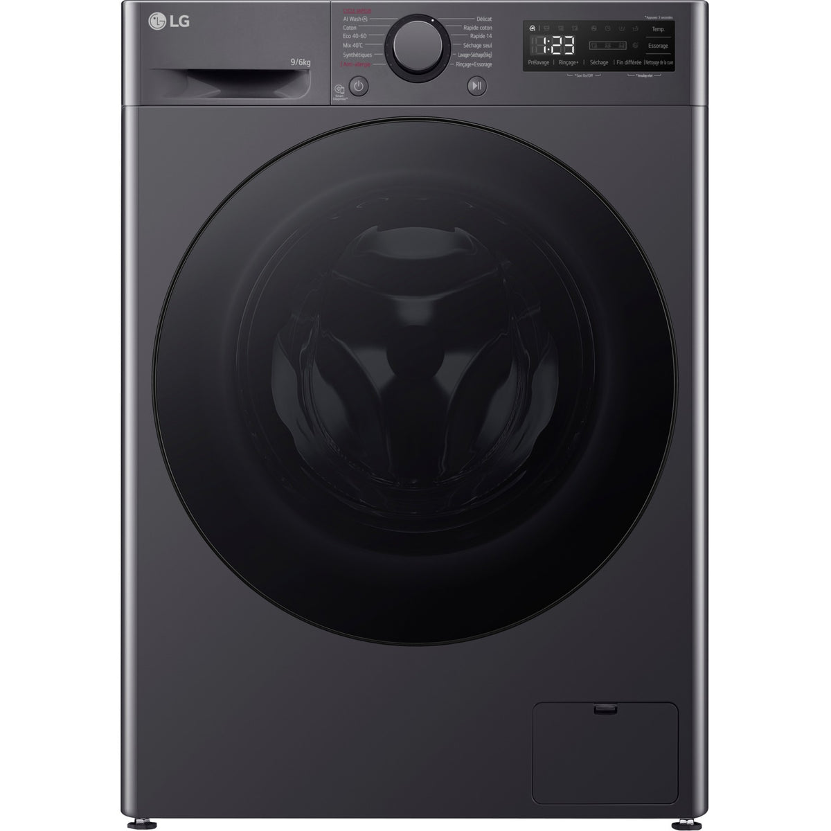 Lave linge séchant hublot LG F964R56MBRS - 9/6 kg - 1400 tr/min - Classe D - Moteur direct drive - Connecté - Noir