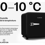 Mini réfrigérateur KLARSTEIN Audrey Evo 43L rétro compact 0-10°C noir