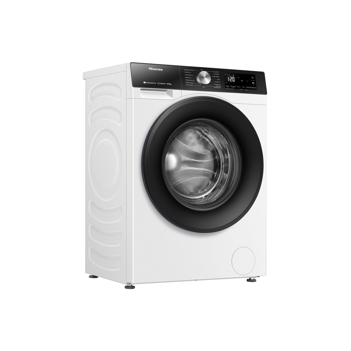 Lave linge séchant hublot HISENSE WD3S8043BW3 - 8/5 kg - 1400 tr/min - Classe D - Moteur Inverter - Connecté - PureJetWash