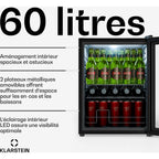 Mini réfrigérateur KLARSTEIN Beersafe porte vitrée 64x48cm LED Argent