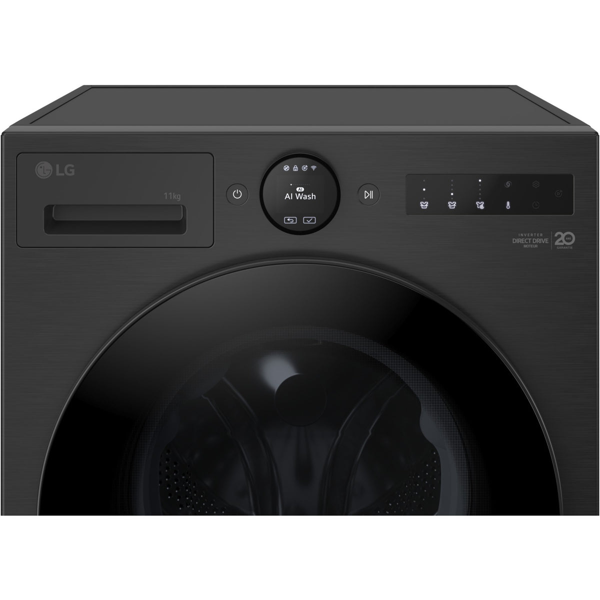 Lave linge hublot LG F14X76BSTA - 11 kg - 1400 tr/min - Classe A - Moteur direct drive - Autodosage - Wifi - Noir