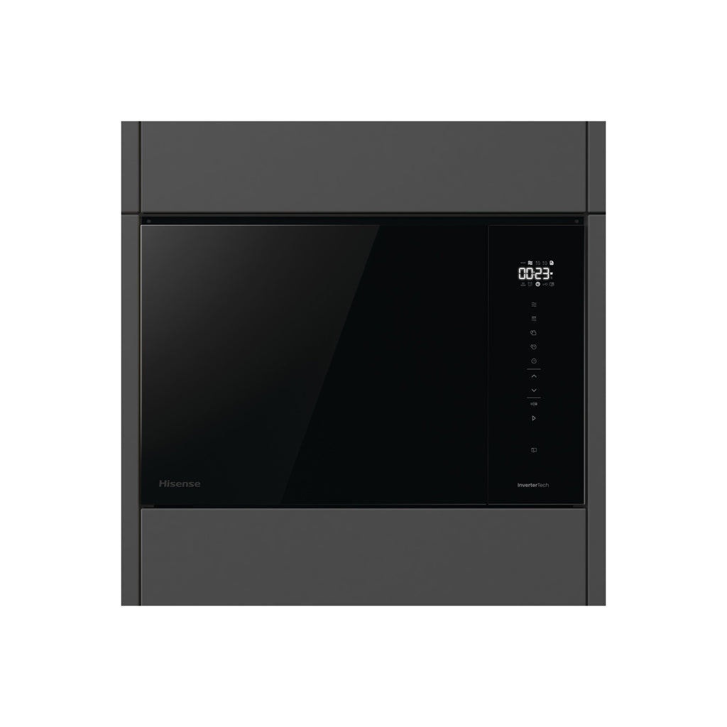 Four encastrable fonction vapeur HISENSE BSA66346PBGWIFI - Pyrolyse - Chaleur tournante - Rails télescopiques - Ajout Vapeur - Air Fry - Wifi + Micro ondes grill encastrable HISENSE BIM325GI63DBG