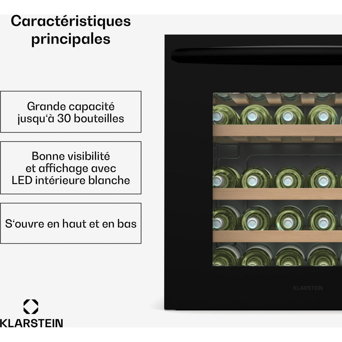 Cave à vin de service KLARSTEIN Vinsider 30 Built-In Uno 30 Fl LED