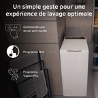 Lave linge top HAIER THASN2856TM4-S - 8,5 kg - 1200 tr/min - Classe B - Moteur induction - Connecté WiFi
