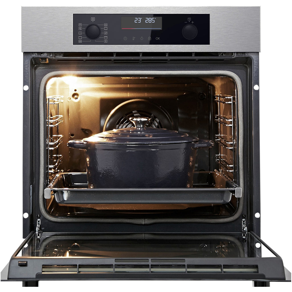 Four encastrable ESSENTIELB EFMP 105i2 - Pyrolyse - Chaleur pulsée - Porte froide - Rails télescopiques + Micro ondes grill encastrable ESSENTIELB EMEG253n Grill