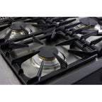 Piano de cuisson gaz FALCON Semi Pro MERCURY 110 NOIR MAT INOX POLI
