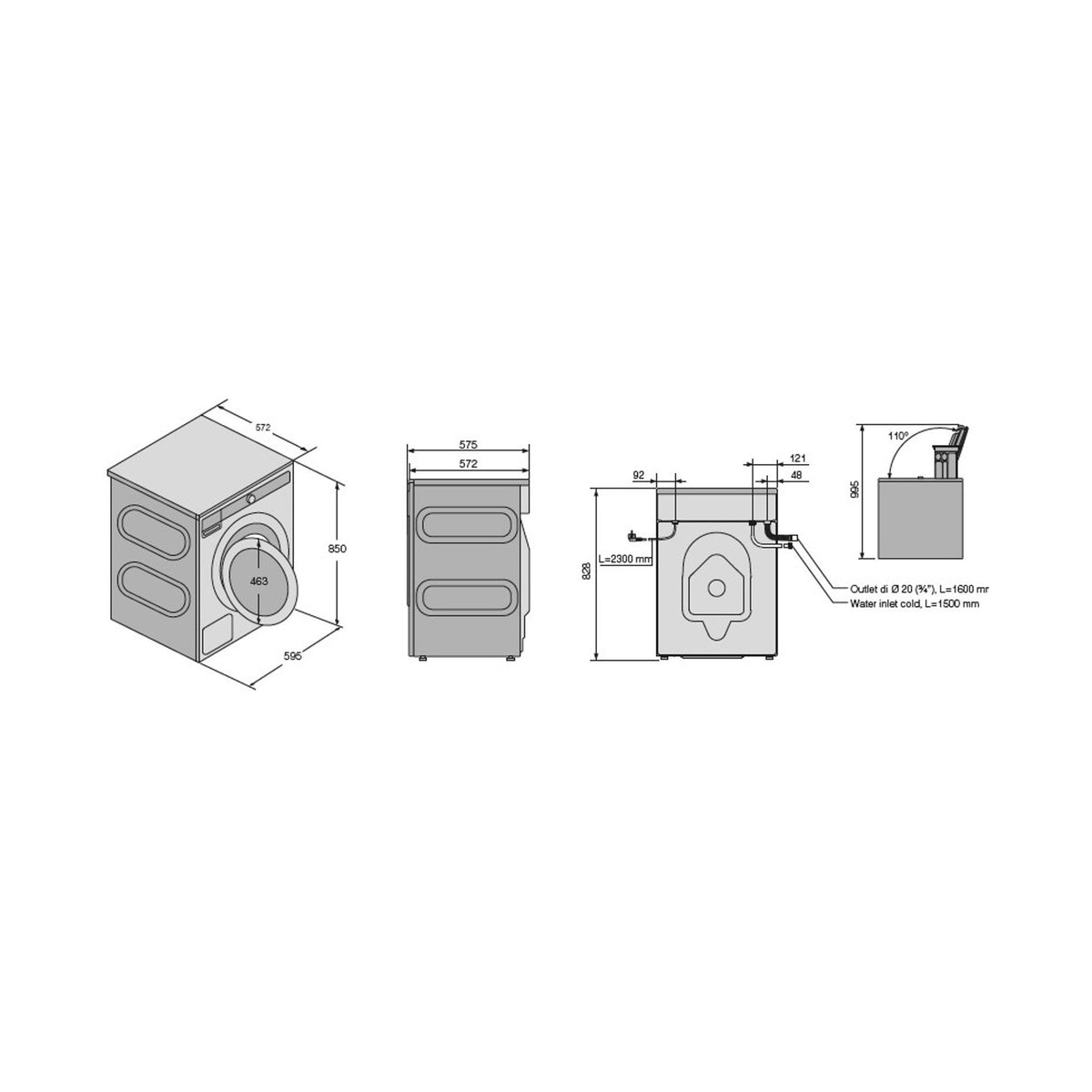 Lave linge hublot ASKO W1094W - 9 kg - 1400 tr/min - Classe A - Moteur induction direct drive - Connecté wifi
