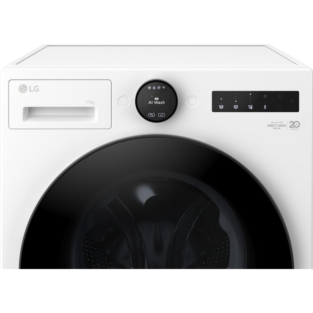 Lave linge hublot LG F14X76WHST - 11 kg - 1400 tr/min - Classe A - Direct drive - Connecté WiFi
