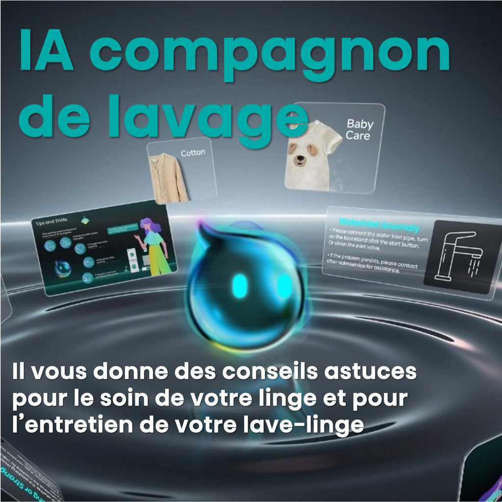 Lave linge hublot HISENSE WF7I1248BBR - 12 kg - 1400 tr/min - Classe A - Moteur induction - Autodosage - Connecté Wifi- Noir