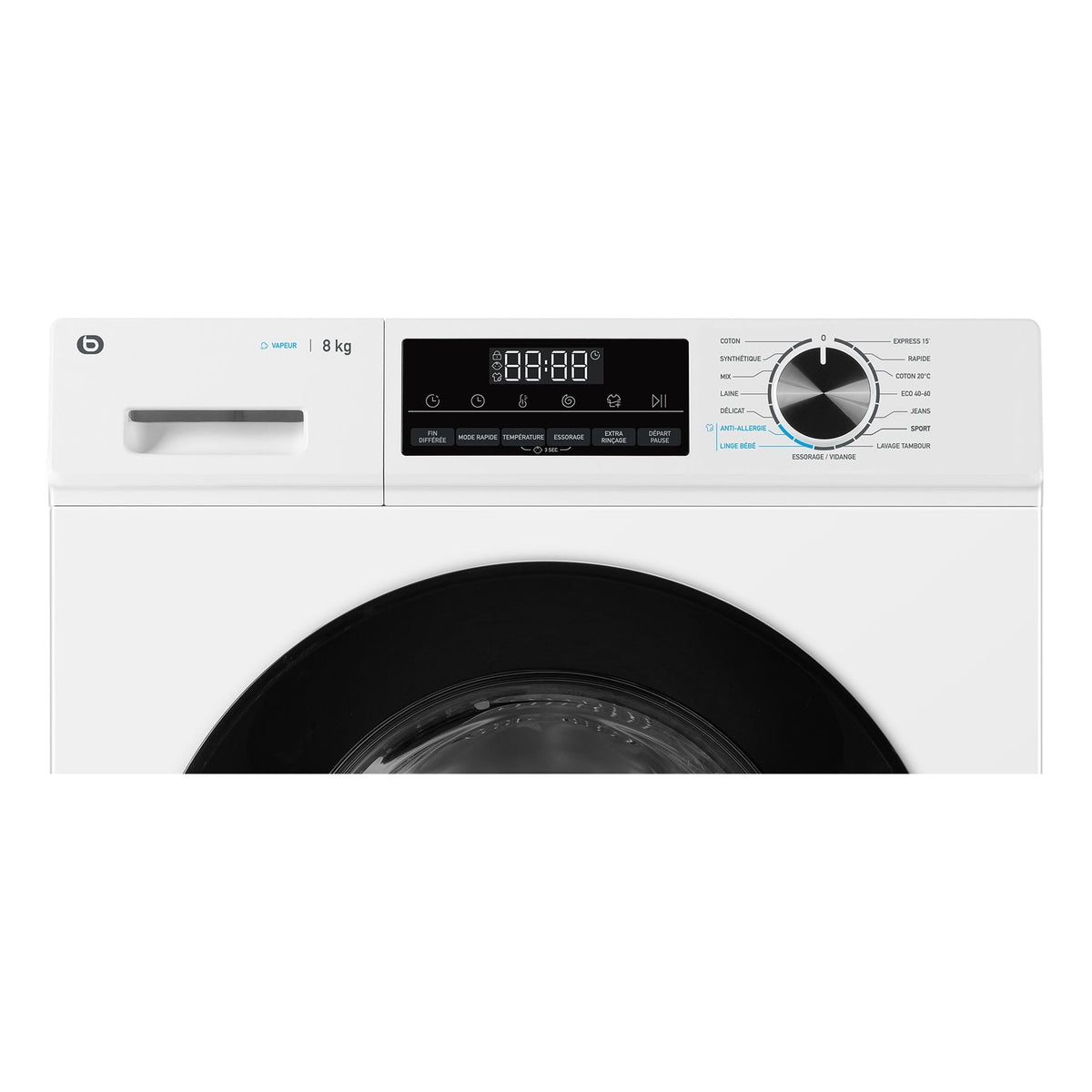 Lave linge séchant hublot ESSENTIELB ELS86-3b - 8/6 kg - 1400 tr/min - Classe A - Moteur induction