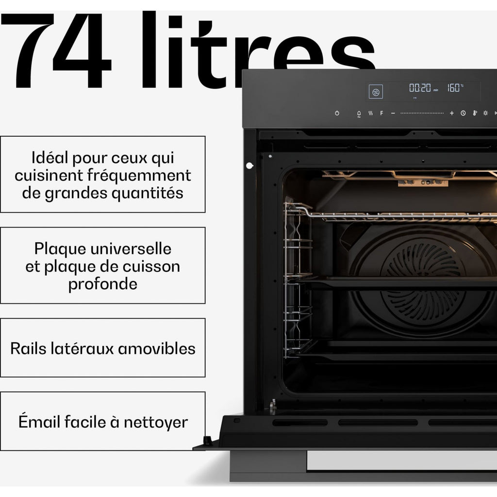 Four encastrable KLARSTEIN Velaire CEE A+ 3160W 60 cm Noir