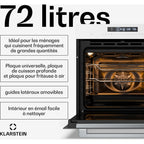 Four encastrable KLARSTEIN Airjet fonction Airfryer 2900W 72L Blanc
