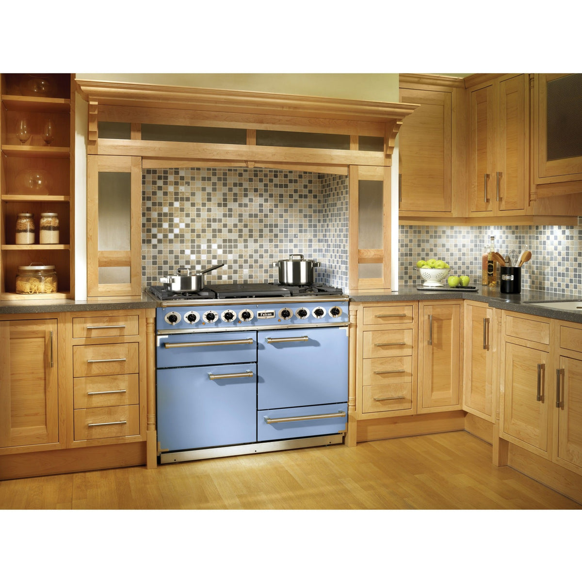 Piano de cuisson gaz FALCON Semi Pro DELUXE 110 BLEU DE CHINE NICKEL