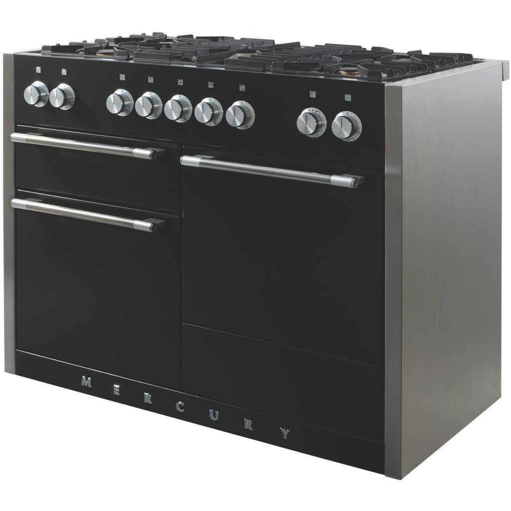 Piano de cuisson gaz FALCON Semi Pro MERCURY 120 NOIR MAT INOX POLI