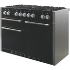 Piano de cuisson gaz FALCON Semi Pro MERCURY 120 NOIR MAT INOX POLI