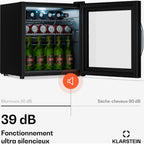 Mini réfrigérateur KLARSTEIN Beersafe porte miroir 44x48cm LED Noir