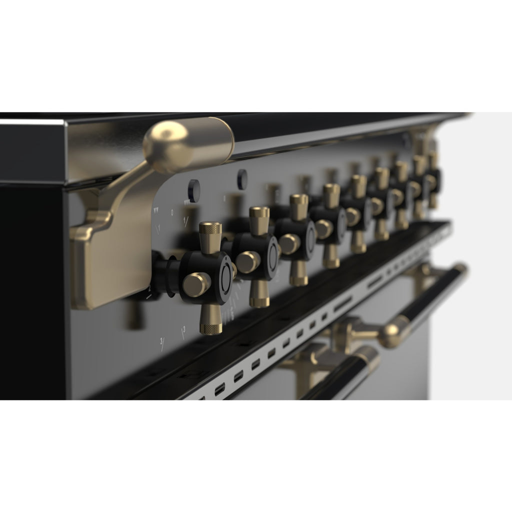 Piano de cuisson gaz FALCON ELISE LUXE TAB GAZ 90 CMNOIR LAITON