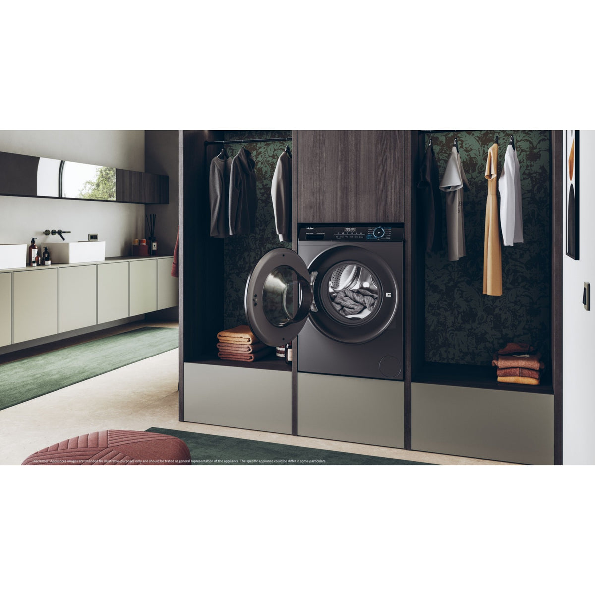 Lave linge hublot HAIER HW90-B14939S8-FR - 9 kg - 1400 tr/min - Classe A - Moteur direct drive