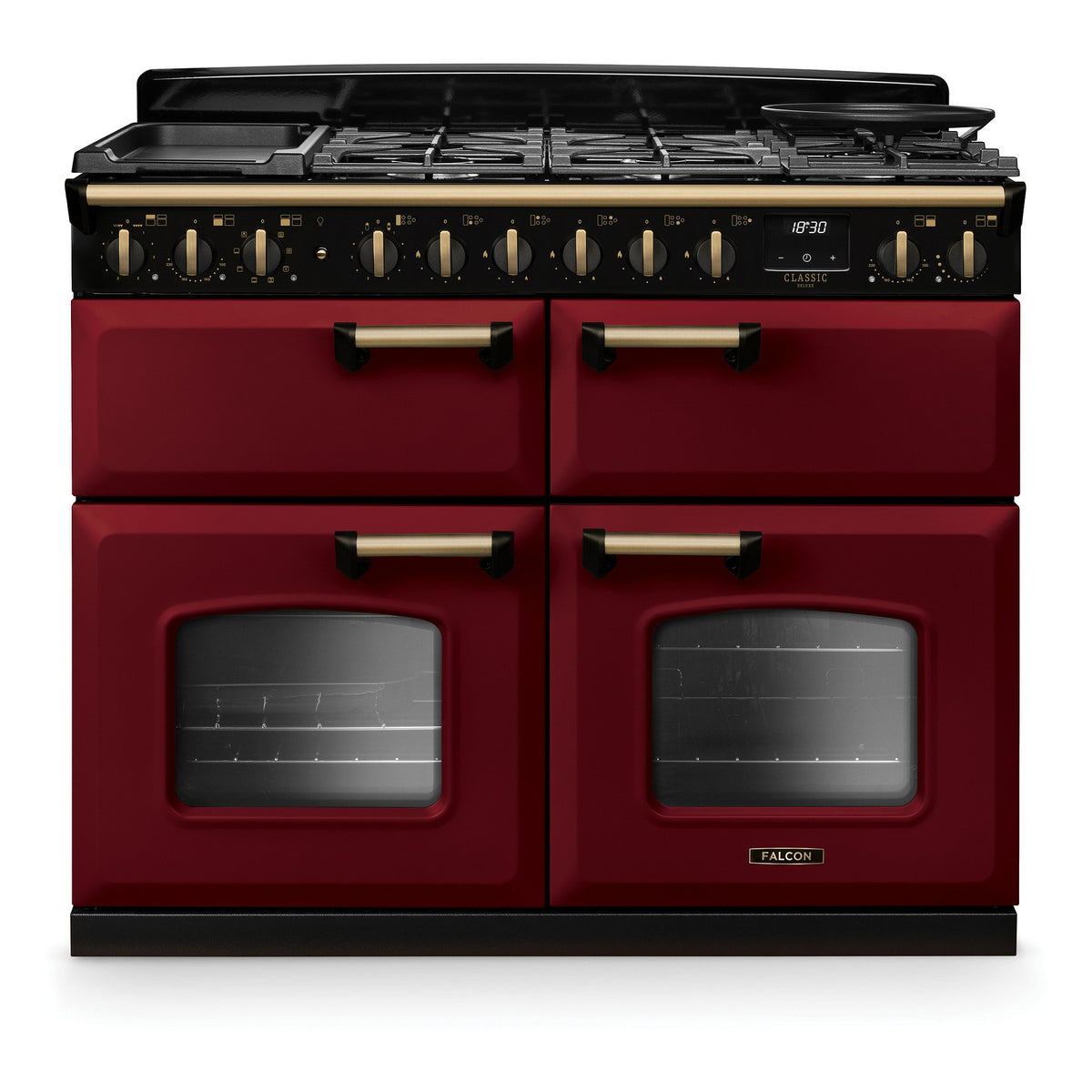 Piano de cuisson mixte FALCON NGC TAB MIX 110 CM BORDEAUX LAITON ANTIQ