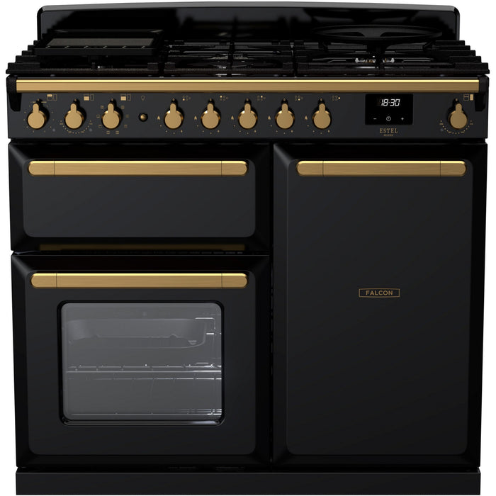 Piano de cuisson gaz FALCON ESTEL DELUXE TAB GAZ 100 CM NOIR BRILLAN
