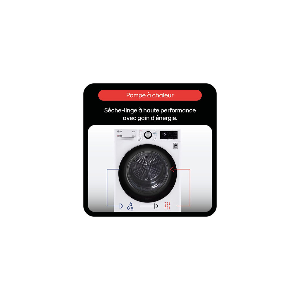 Sèche linge pompe à chaleur LG RH0X76WH