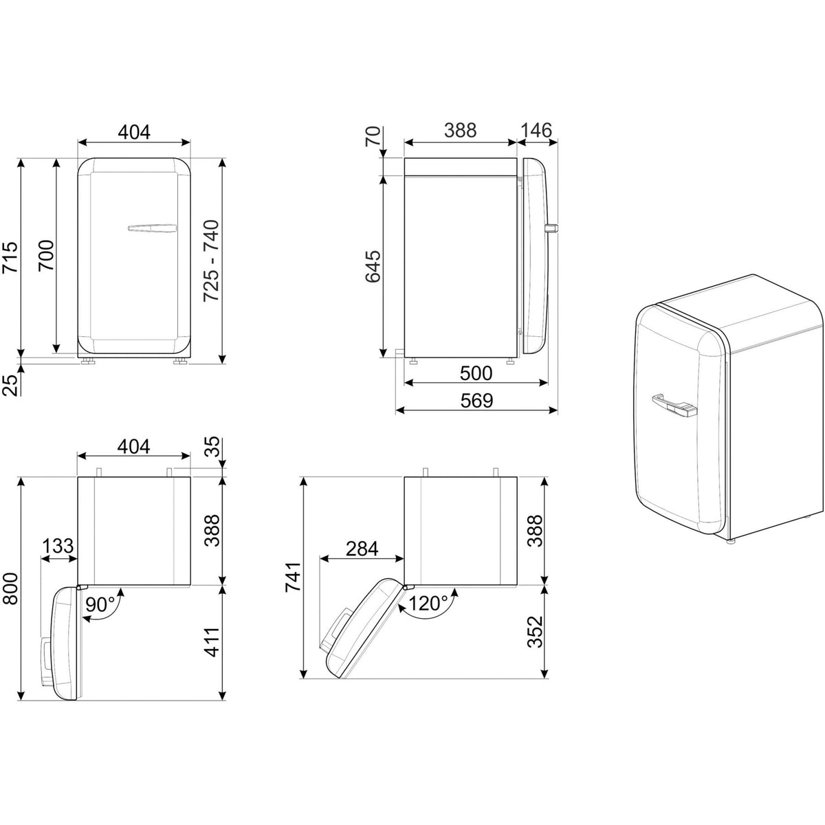 Mini réfrigérateur SMEG FAB5LPG6