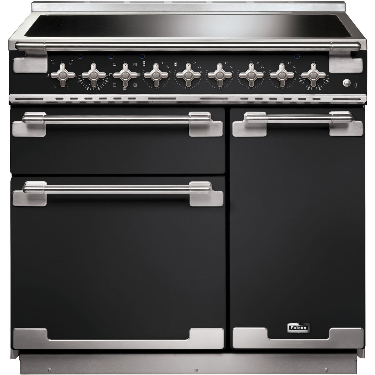 Piano de cuisson induction FALCON ELISE 90 CHARBON Mat satiné NICKEL
