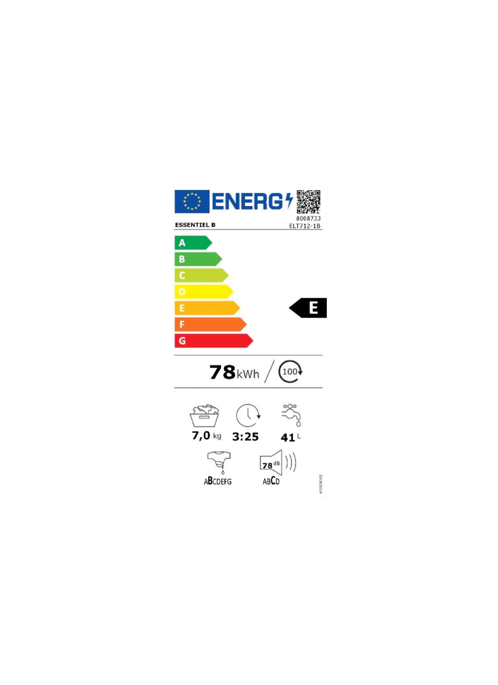 Lave linge top ESSENTIELB ELT712-1b Reconditionné