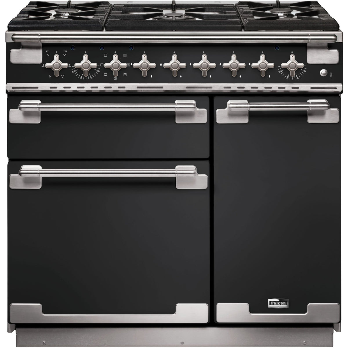 Piano de cuisson gaz FALCON ELISE 90 CHARBON Mat satiné NICKEL