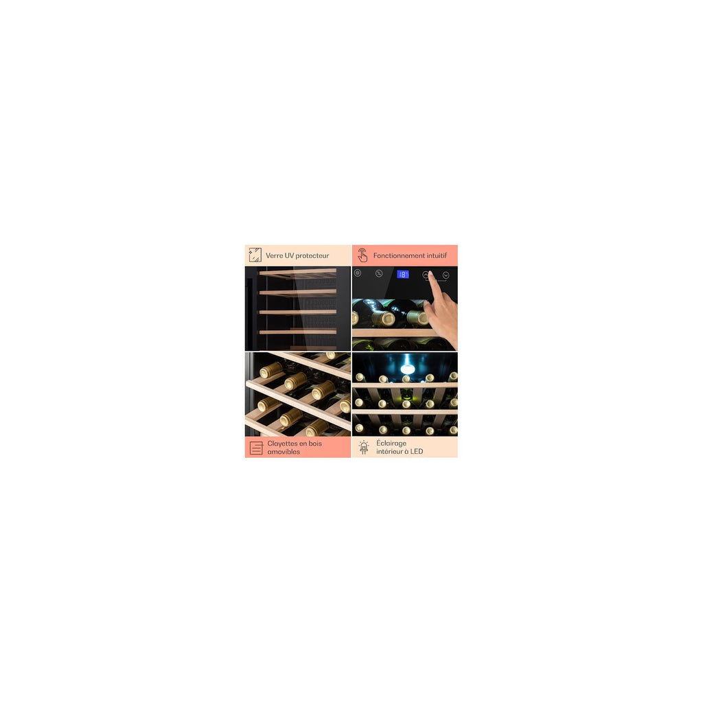 Cave à vin de service KLARSTEIN Barossa 32 Uno - 95L - Noir
