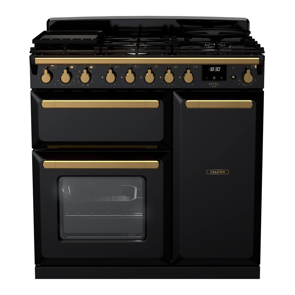 Piano de cuisson gaz FALCON ESTEL DELUXE TAB GAZ 90 CM NOIR BRILLANT