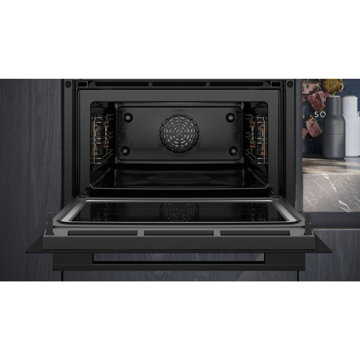 Four encastrable SIEMENS CM724G1B1 iQ700 - Compact 45cm, Combiné Micro-ondes, Nettoyage HumidClean, Wifi