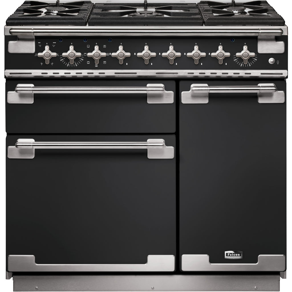 Piano de cuisson gaz FALCON ELISE 90 CHARBON Mat satiné NICKEL