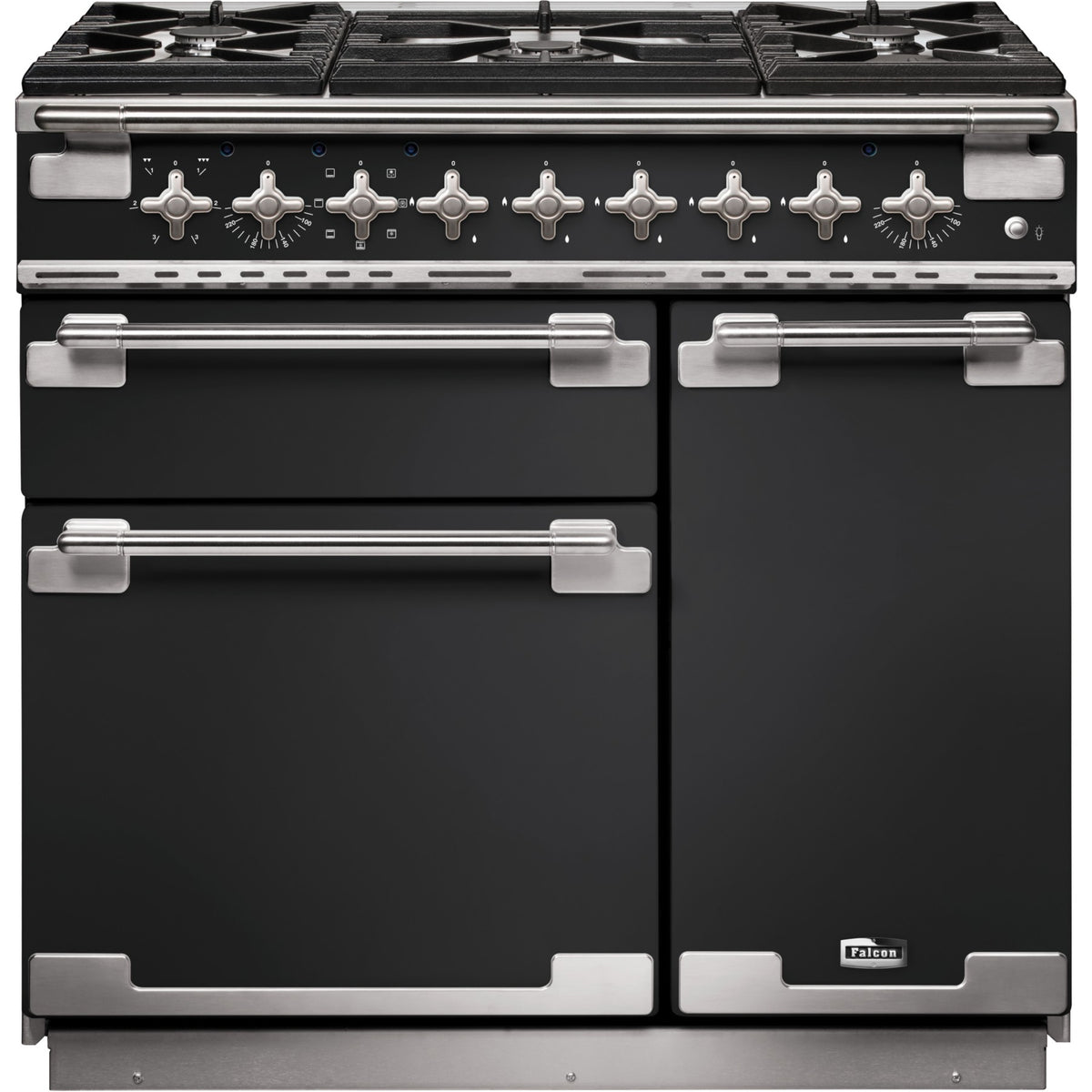 Piano de cuisson gaz FALCON ELISE 90 CHARBON Mat satiné NICKEL