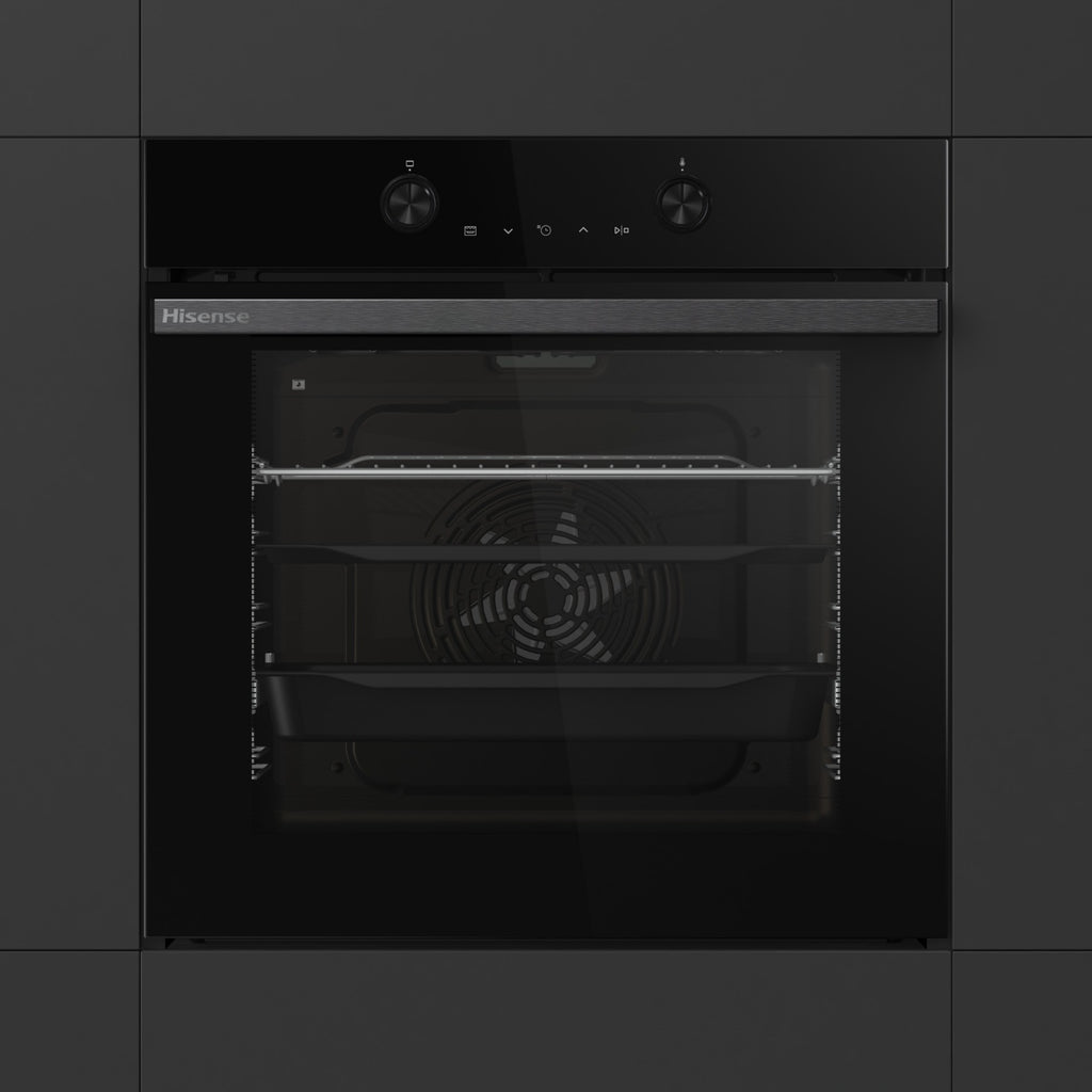 Four encastrable HISENSE BI64223EPBG - Pyrolyse - Chaleur pulsée - Rails télescopiques - Mode Pizza 300°C - Air Fry