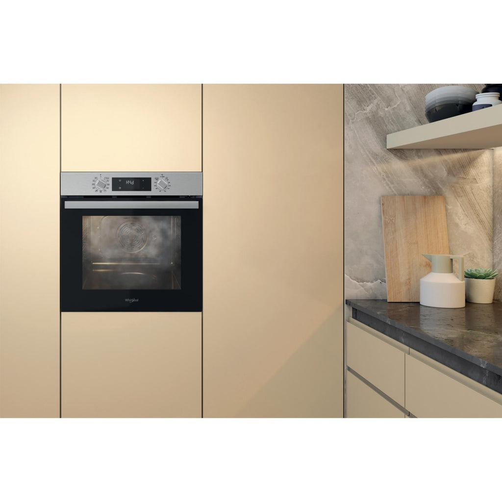 Four encastrable WHIRLPOOL OMR58RR1X - Pyrolyse - Chaleur pulsée - Rails télescopiques - Ajout Vapeur - Inox Anti-traces