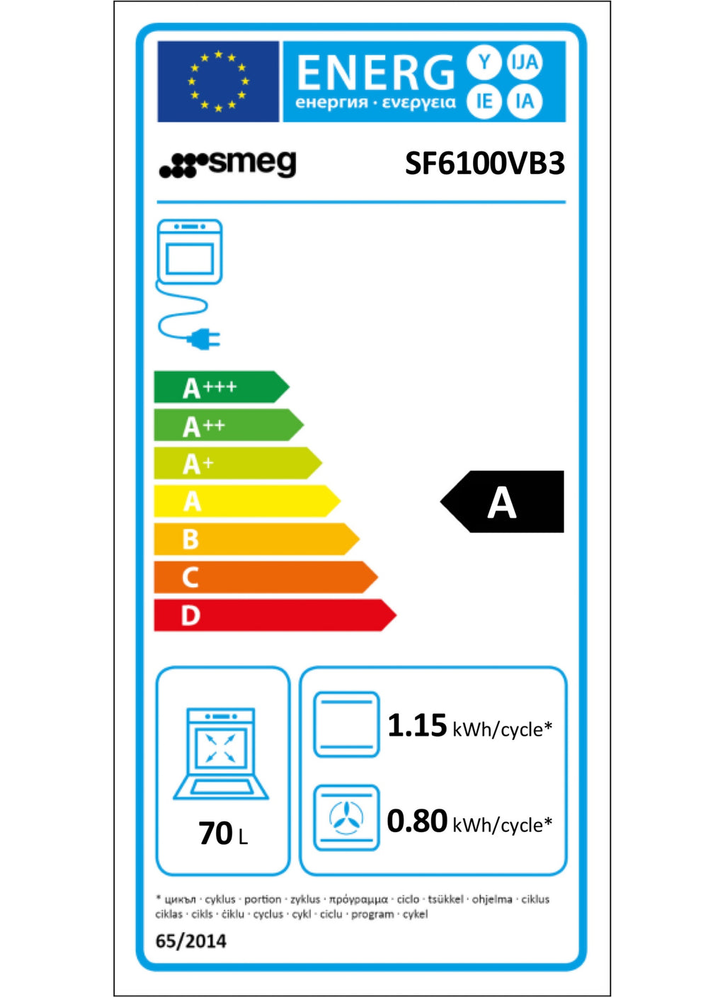 Four encastrable SMEG SF6100VB3 - Chaleur tournante