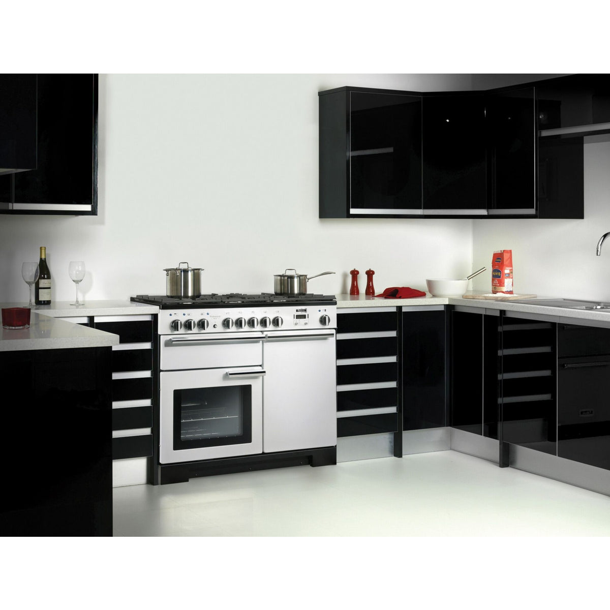 Piano de cuisson gaz FALCON Professional DELUXE 90 CM Blanc /CHROME