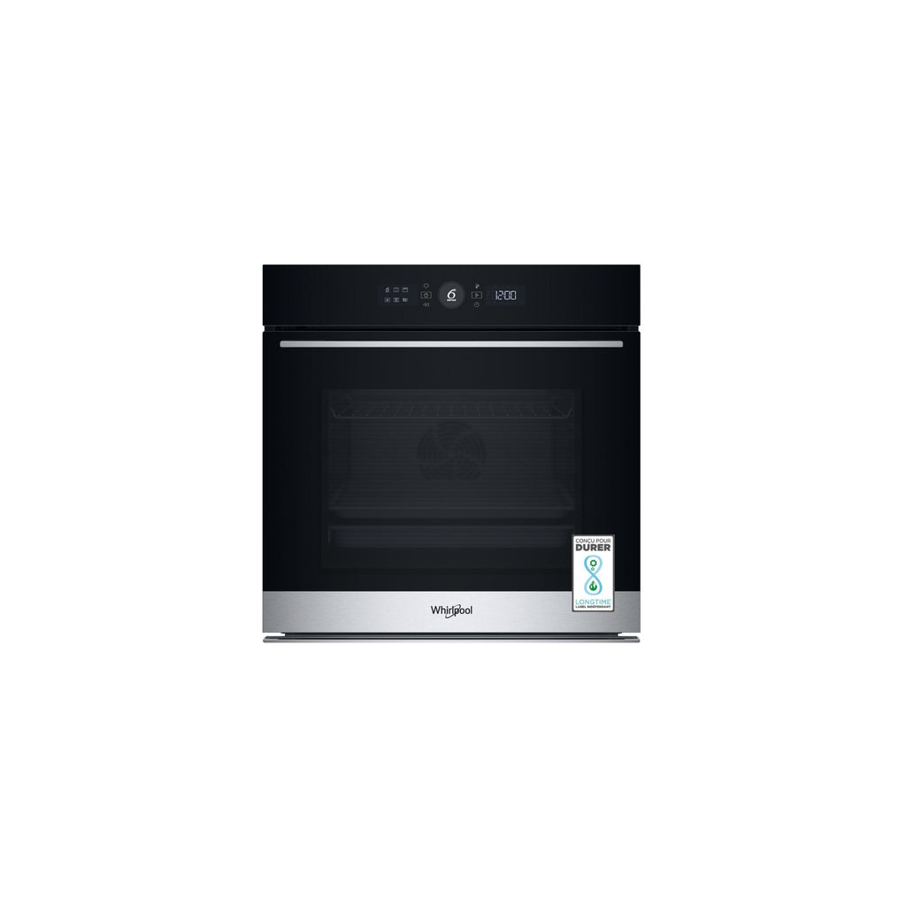 Four encastrable fonction vapeur WHIRLPOOL WOI5S8PM1SXAF - Pyrolyse - Chaleur tournante - Vapeur - Porte froide - Rails télescopiques