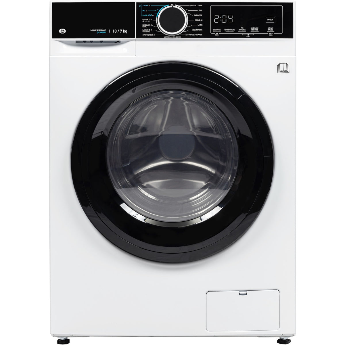 Lave linge séchant hublot ESSENTIELB ELS107-1b - 10/7 kg - 1400 tr/min - Classe D - Moteur induction