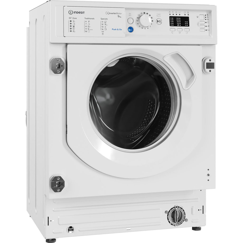 Lave linge hublot encastrable INDESIT BIWMIL9146FR - 9 kg - 1400 tr/min - Classe A - Moteur induction