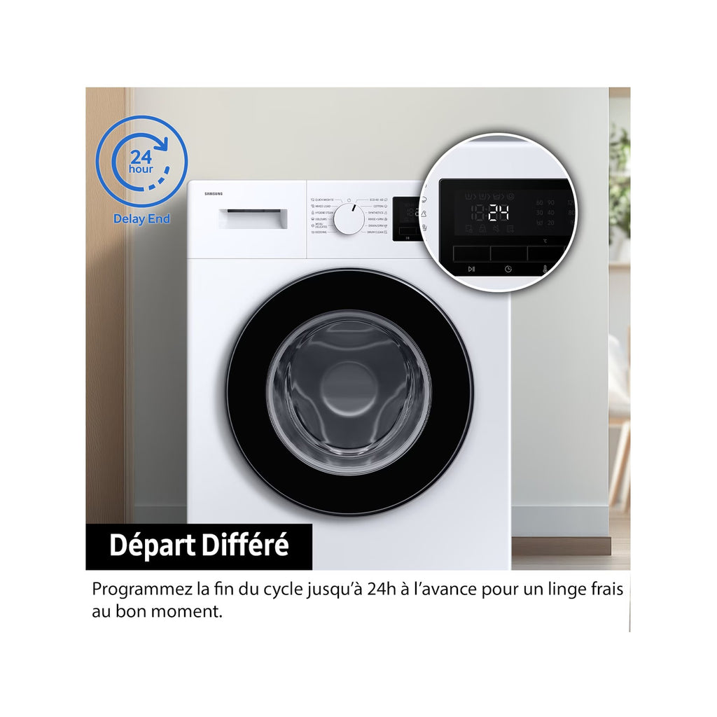 Lave linge compact SAMSUNG WW80FG3M05AW - 8 kg - 1400 tr/min - Classe A - Moteur induction