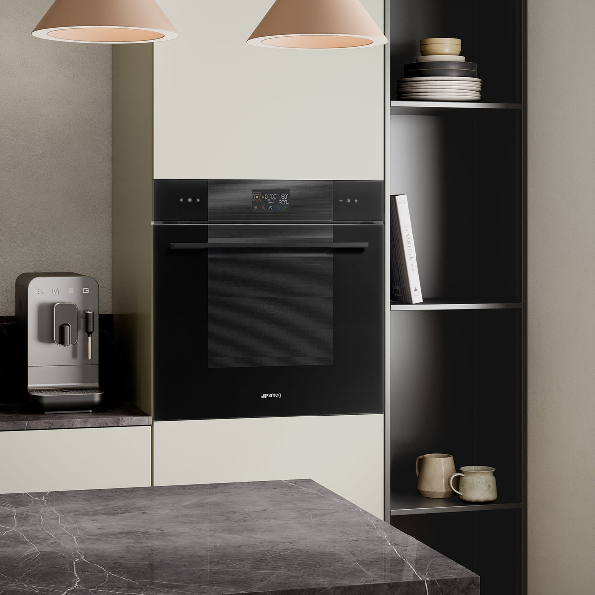 Four micro onde combiné SMEG SO6102M2B3 - Hydrolyse - Porte froide - Rails télescopiques - Écran tactile